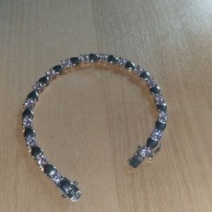 Pink and Silver Heart Bracelet